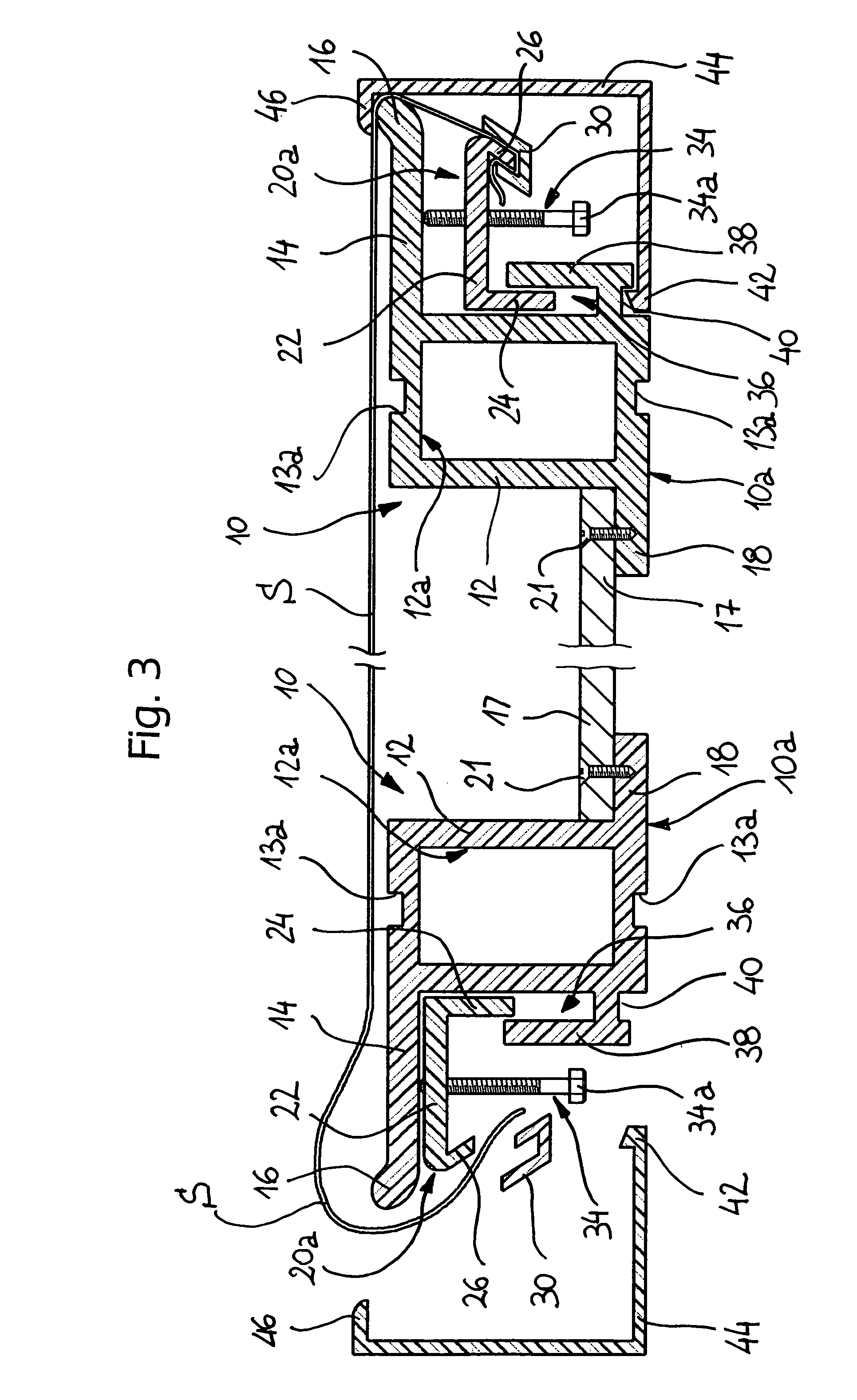 Elongated element for the frame of a panel system comprising a flexible sheet material