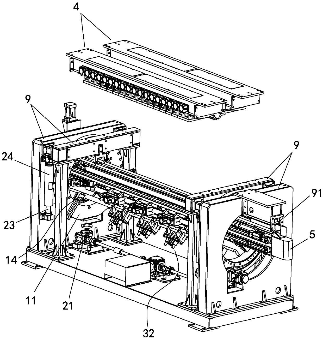 Tunnel type welding machine capable of being directly changed and welding method thereof