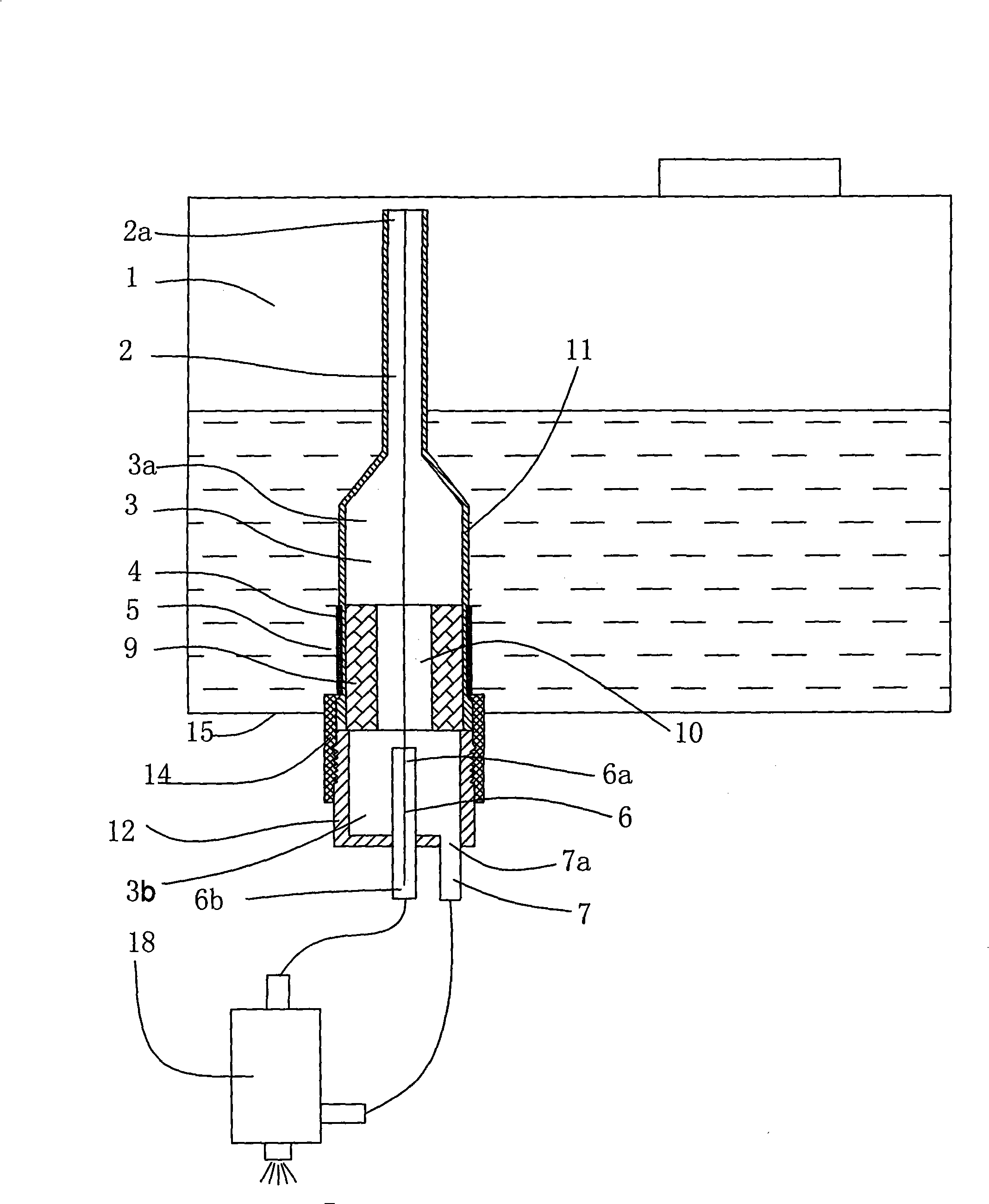 Filtrating type vapor-liquid separating device