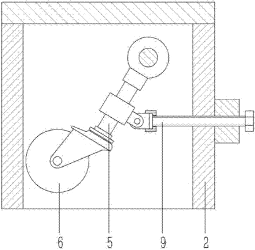 Equipment cabinet leg provided with concealed trundle