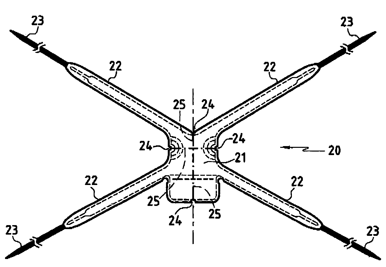 Implant for treating rectocele and a device for putting said implant into place