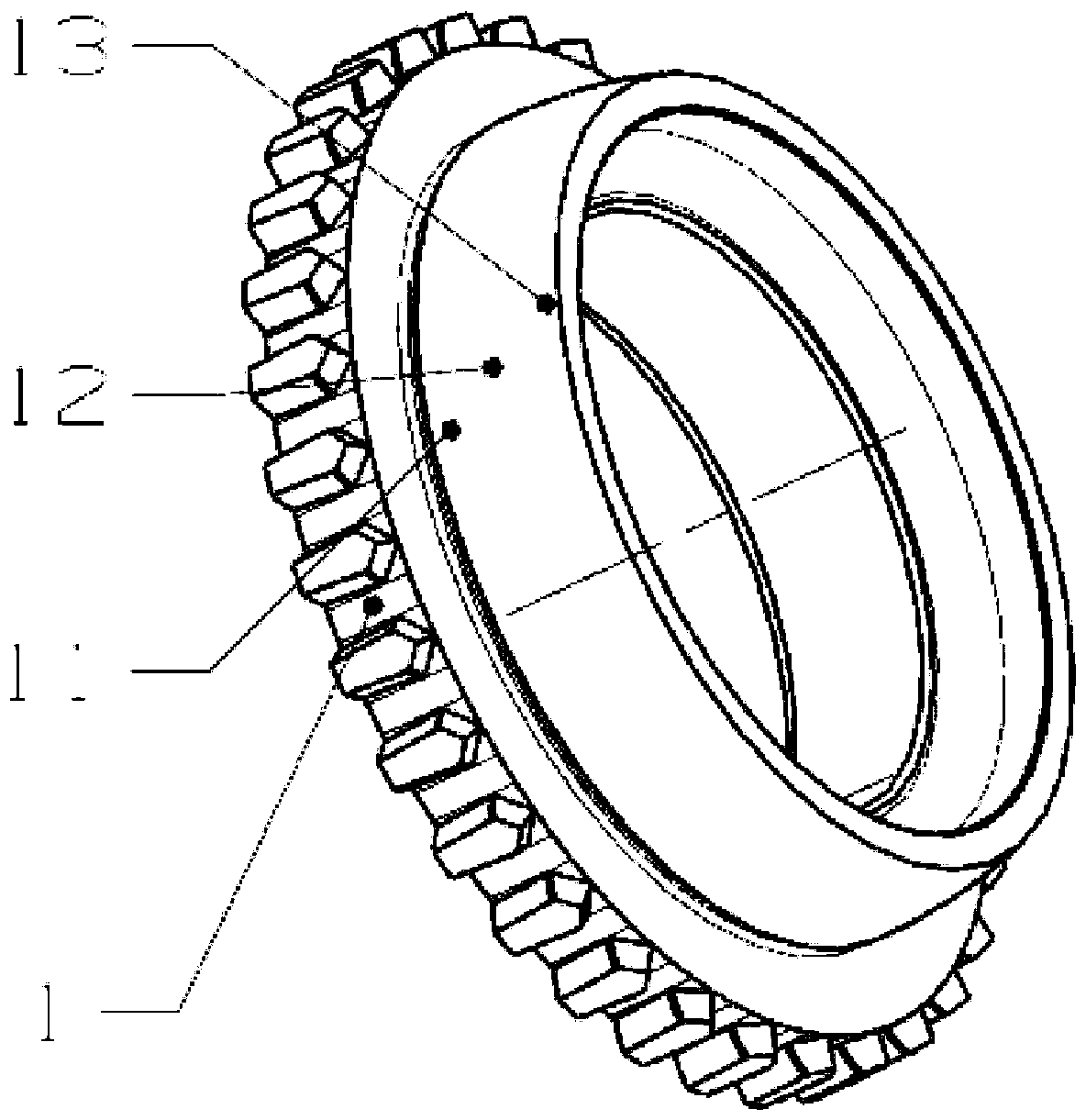 Matched structure of synchronous ring and joint gear ring of automobile manual transmission