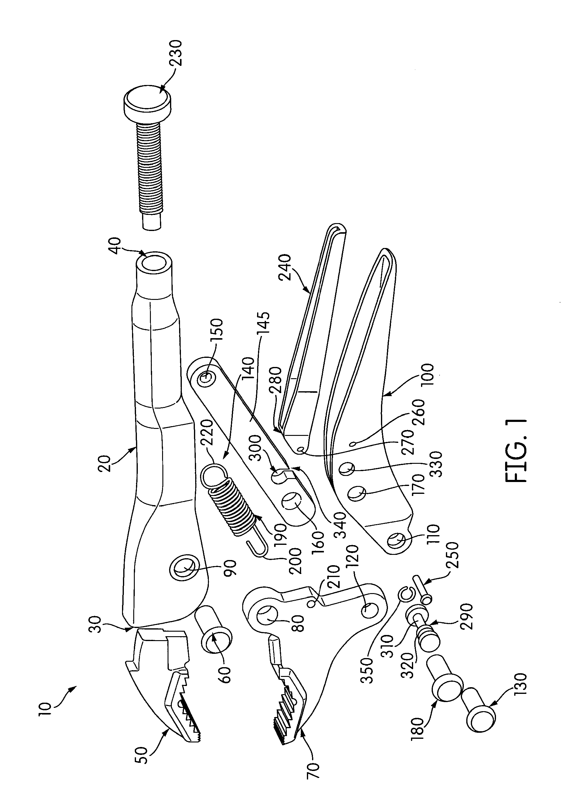Locking pliers with handle locking mechanism
