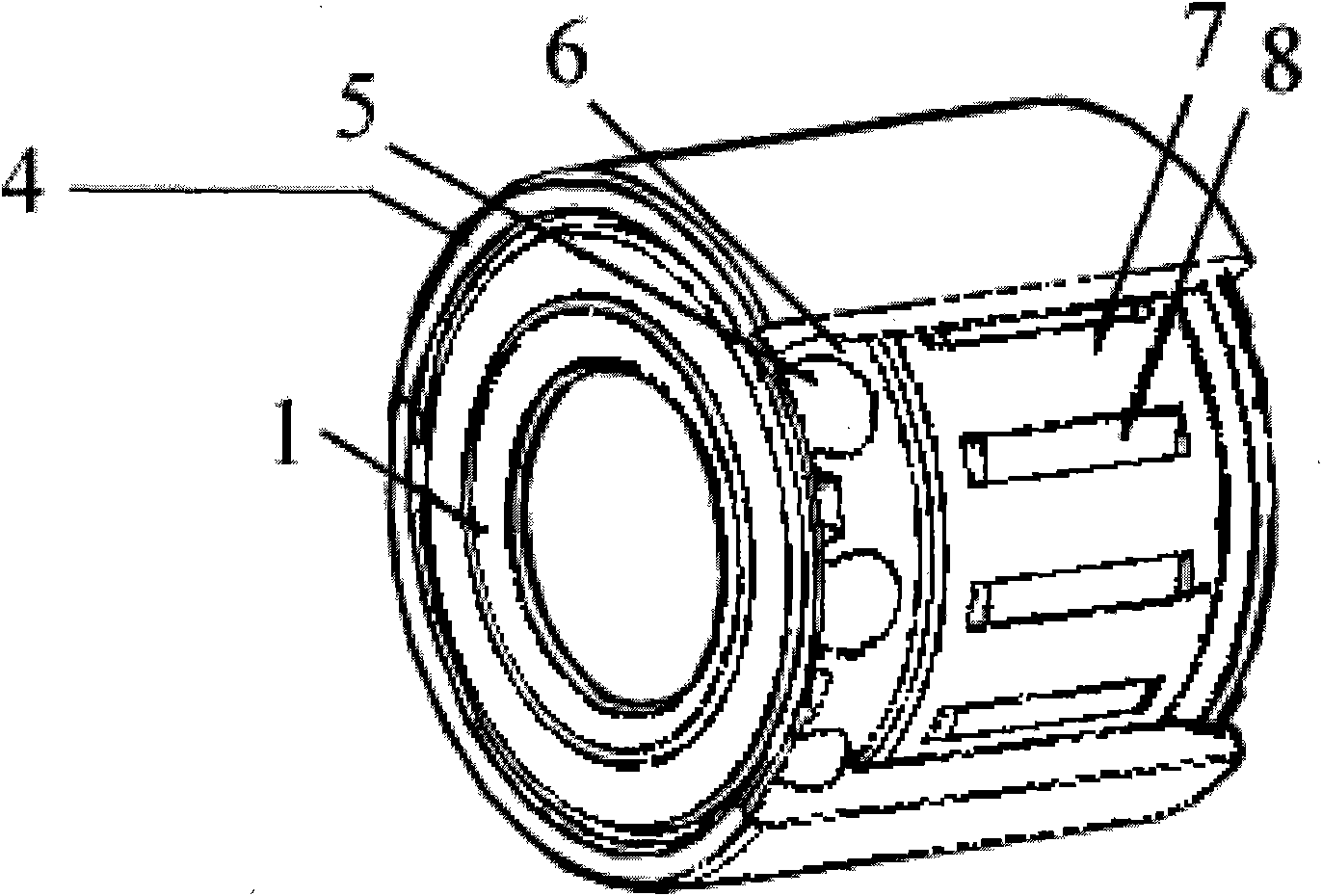 Bearing with eccentric combination of rolling needles and deep groove balls