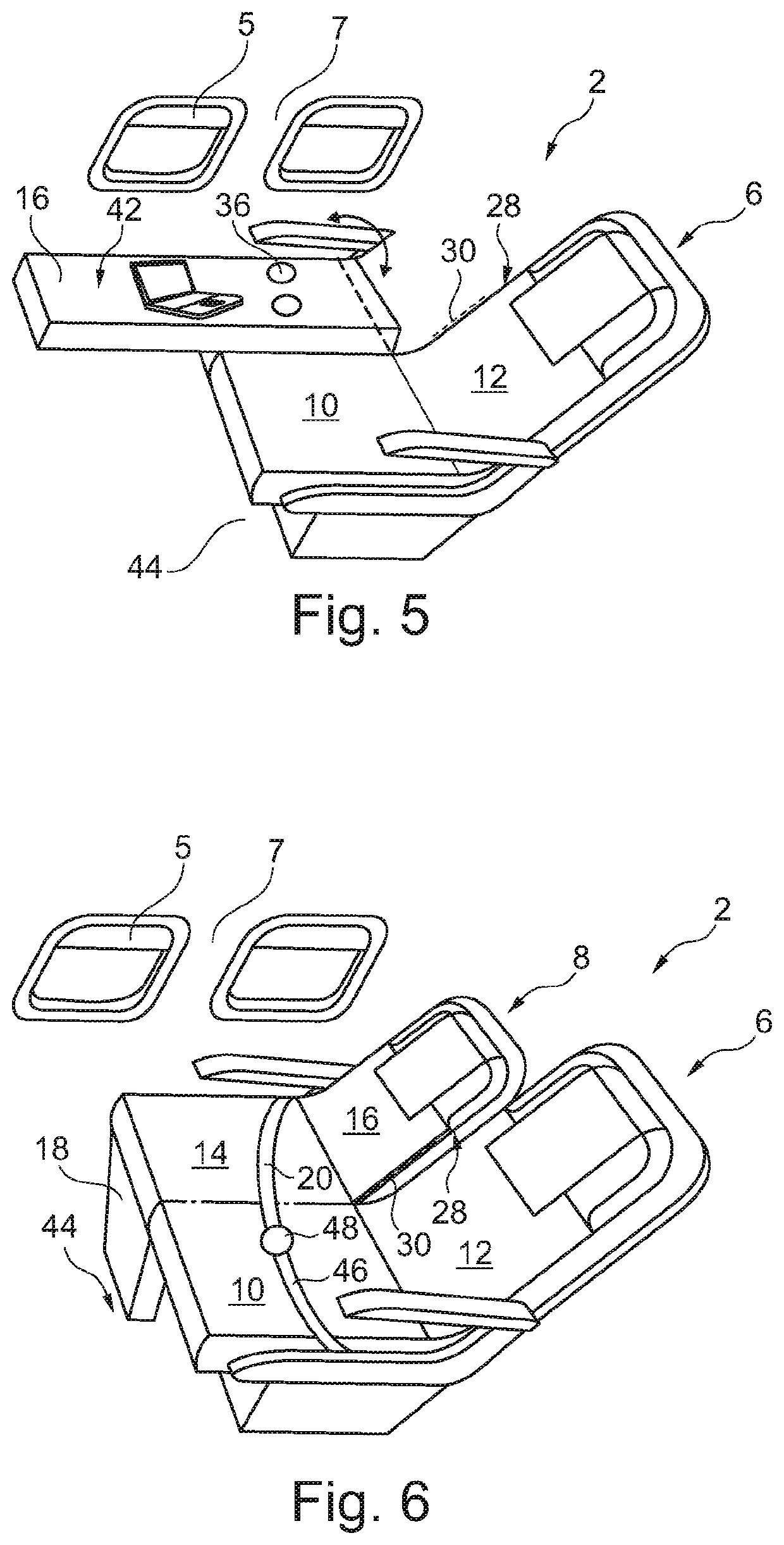 Multifunctional seat arrangement for a passenger cabin of a vehicle