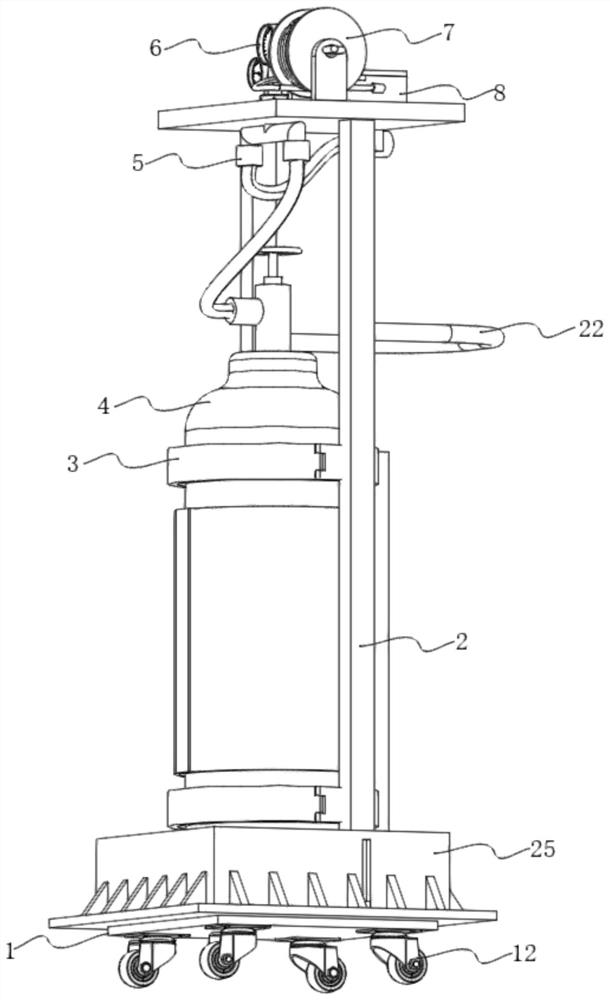 Simple breathing device capable of rapidly replacing oxygen cylinder for outpatient service of oncology department