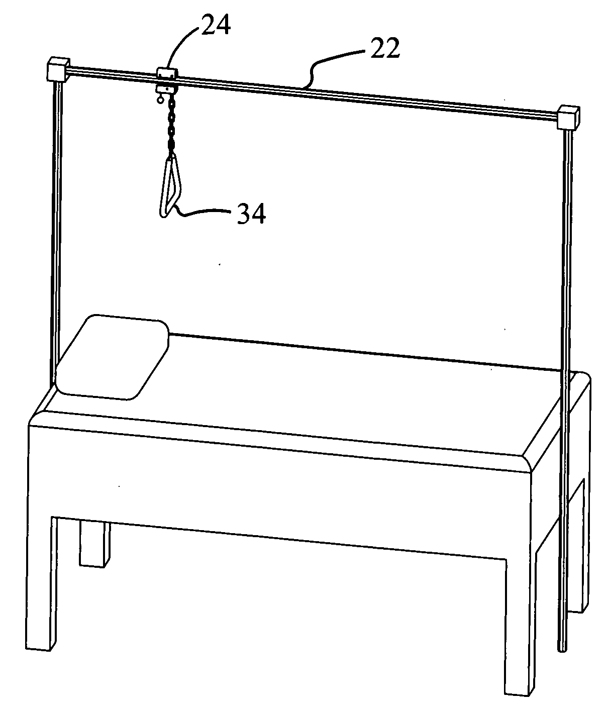 Method and apparatus for use by a patient in temporarily lifting that person with respect to a horizontal surface--such as a bed
