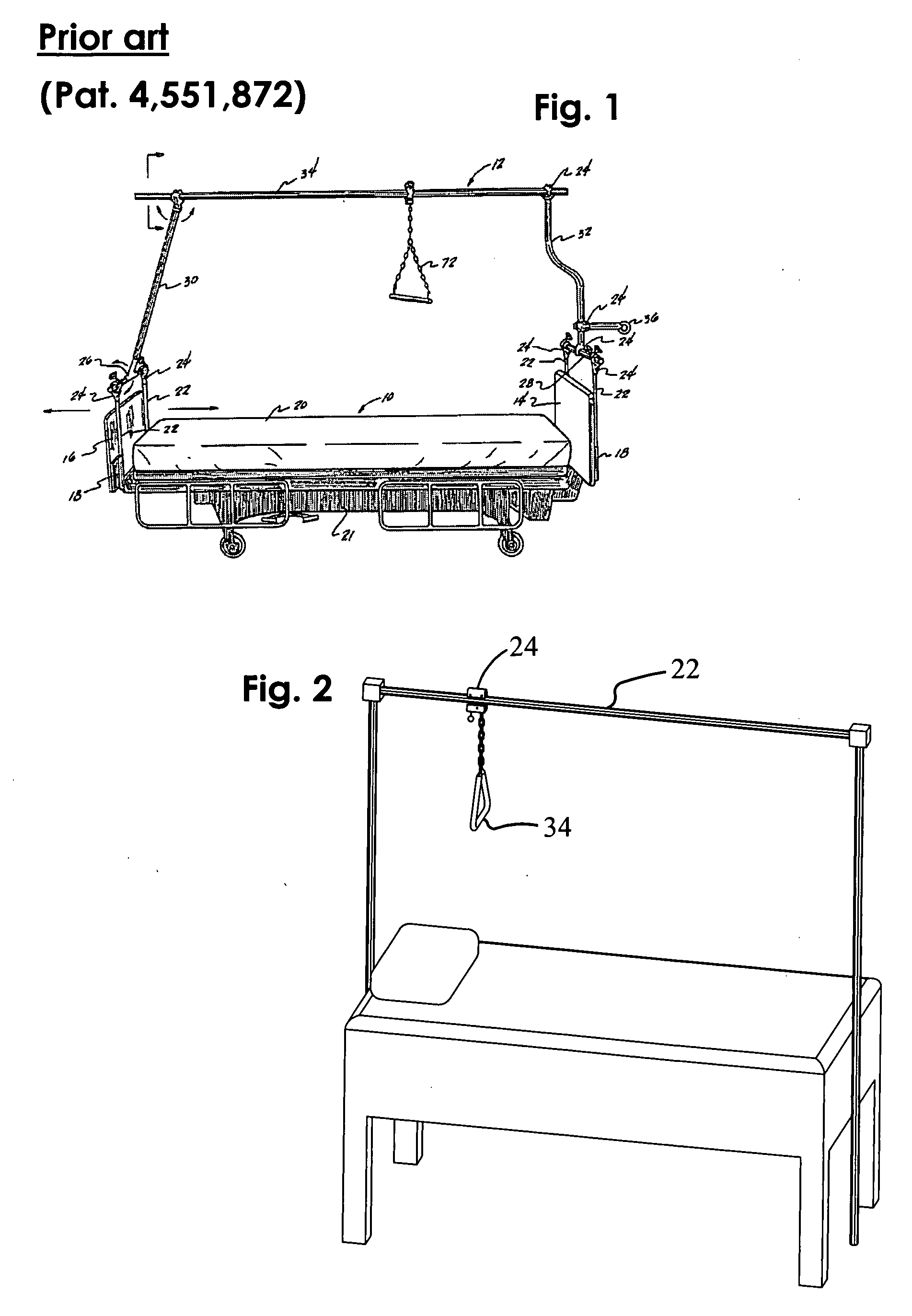 Method and apparatus for use by a patient in temporarily lifting that person with respect to a horizontal surface--such as a bed