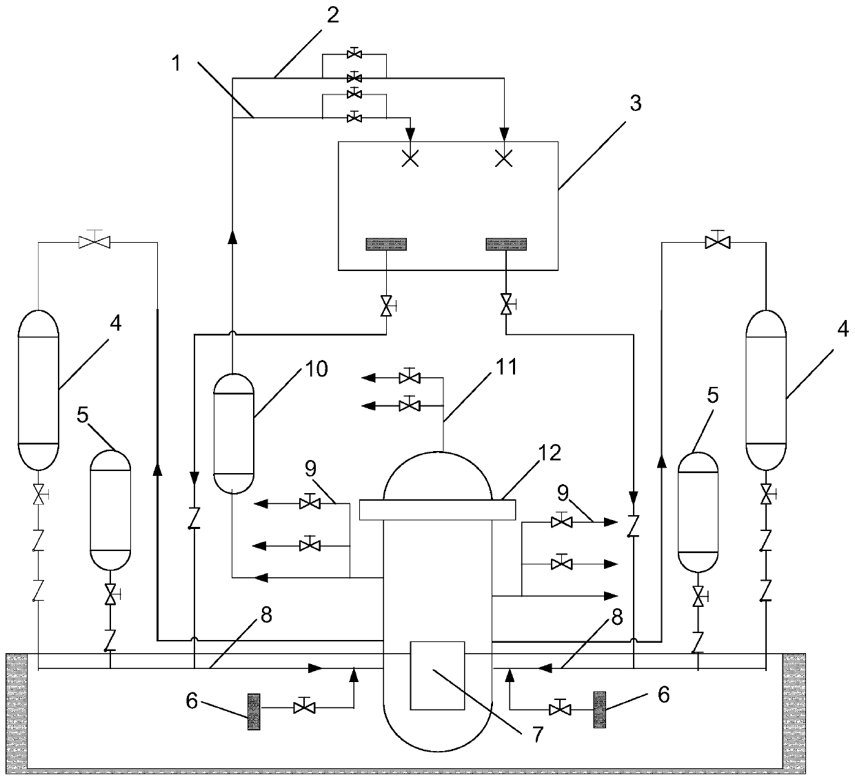Long-term cooling system for loss-of-coolant accident during isolation failure of modular small reactor containment