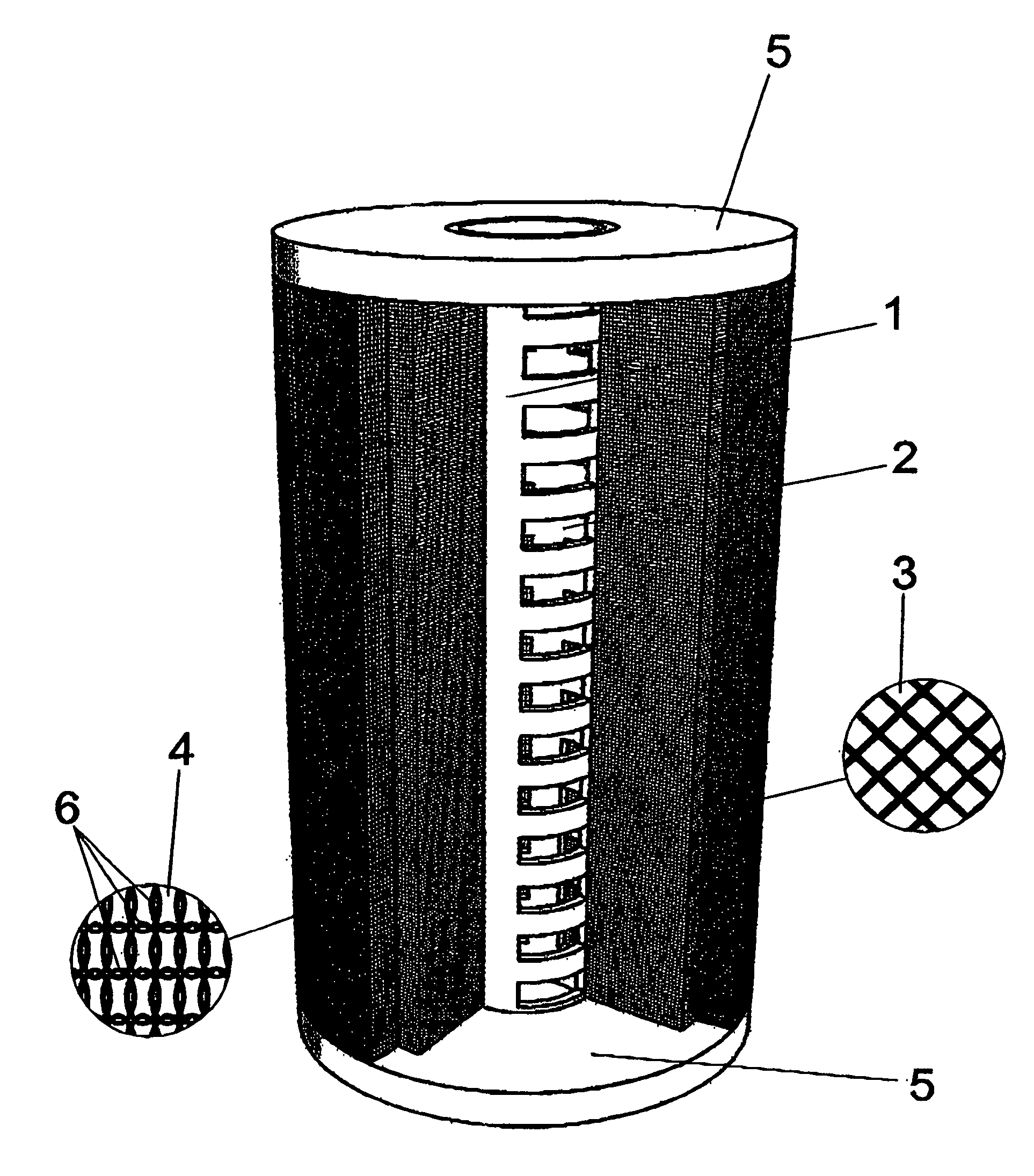 Multi-layer filtering cartridge for filtration of liquids
