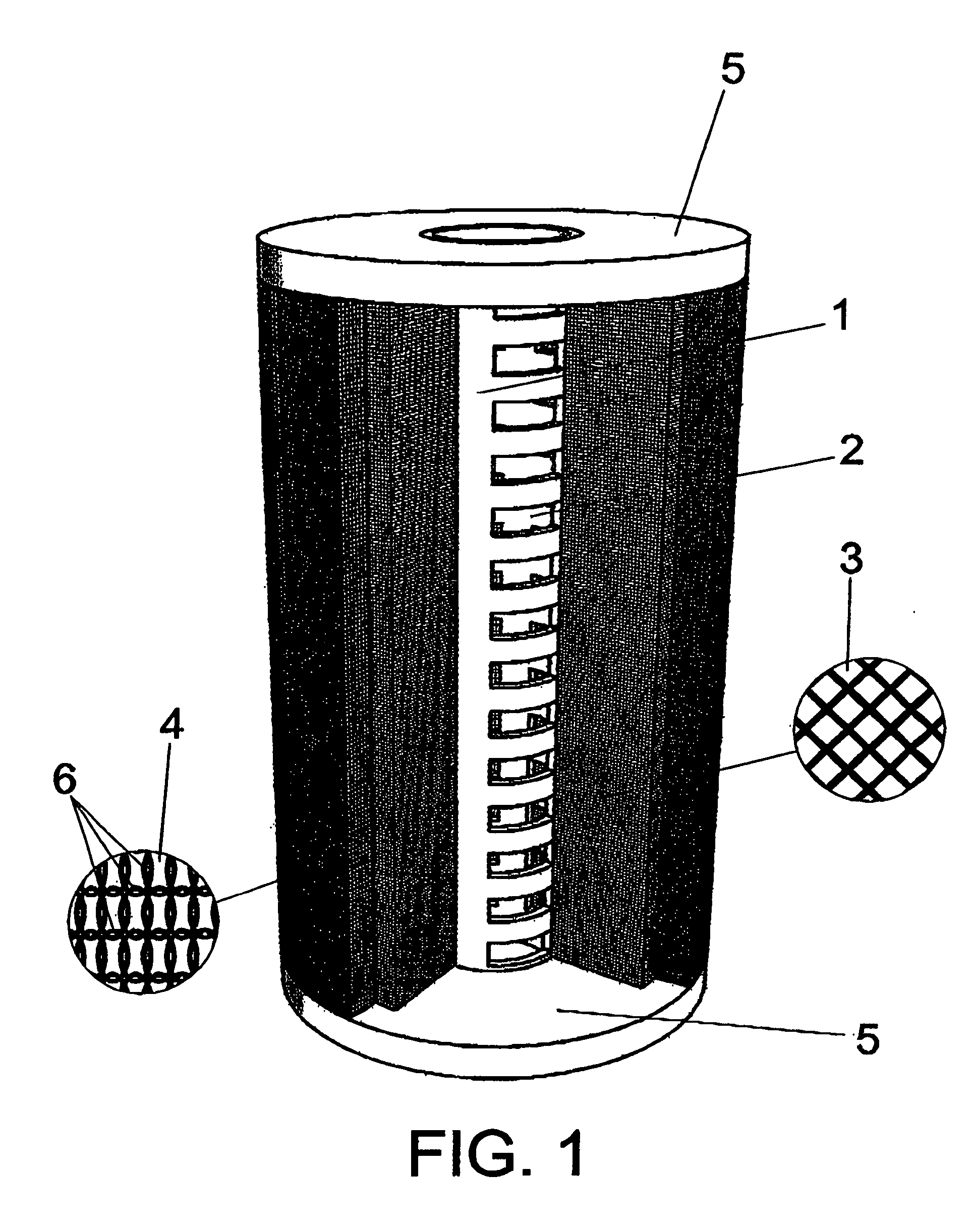Multi-layer filtering cartridge for filtration of liquids