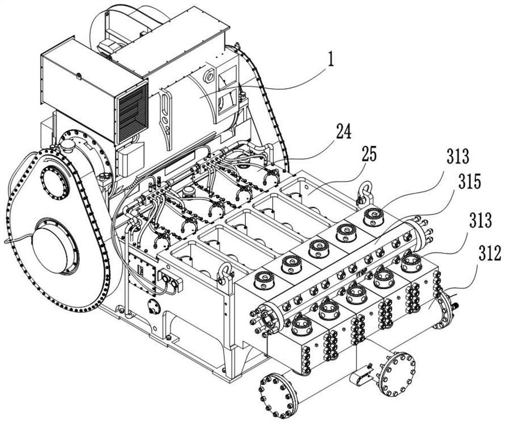 High-power five-cylinder drilling pump, drilling pump set, solid control system and drilling machine