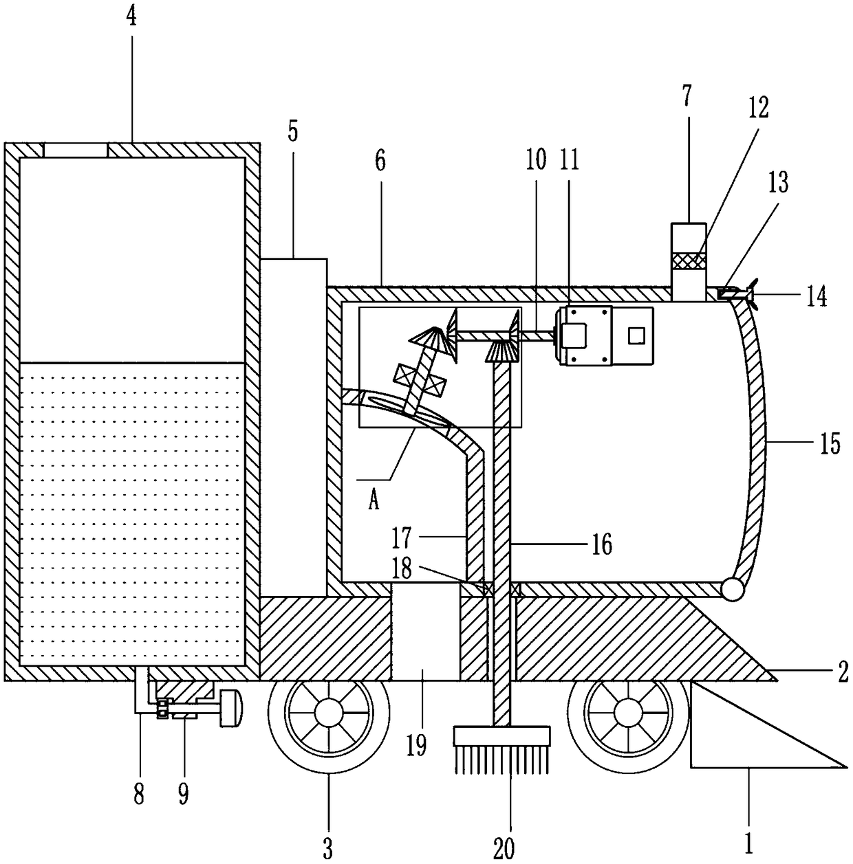Self-propelled bridge surface cleaning vehicle