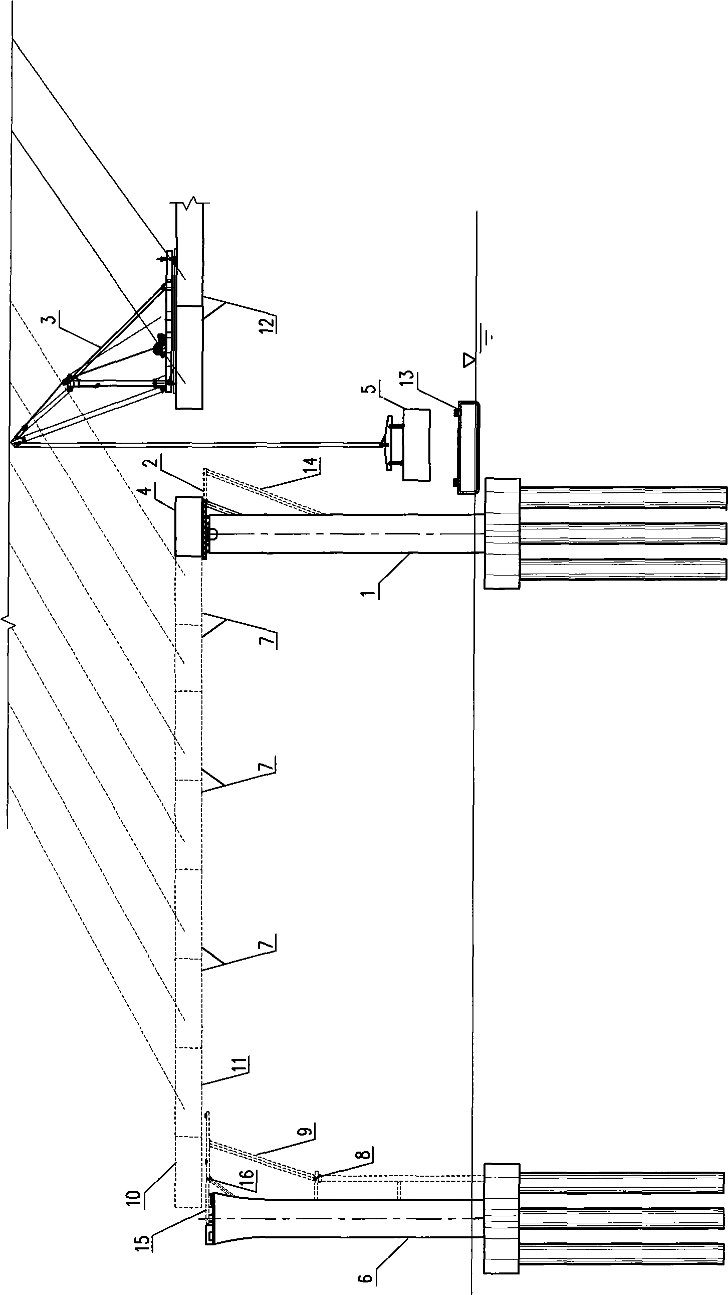 Shelf beam support -free construction method for edge span beam section of large-span steel case beam stayed-cable bridge