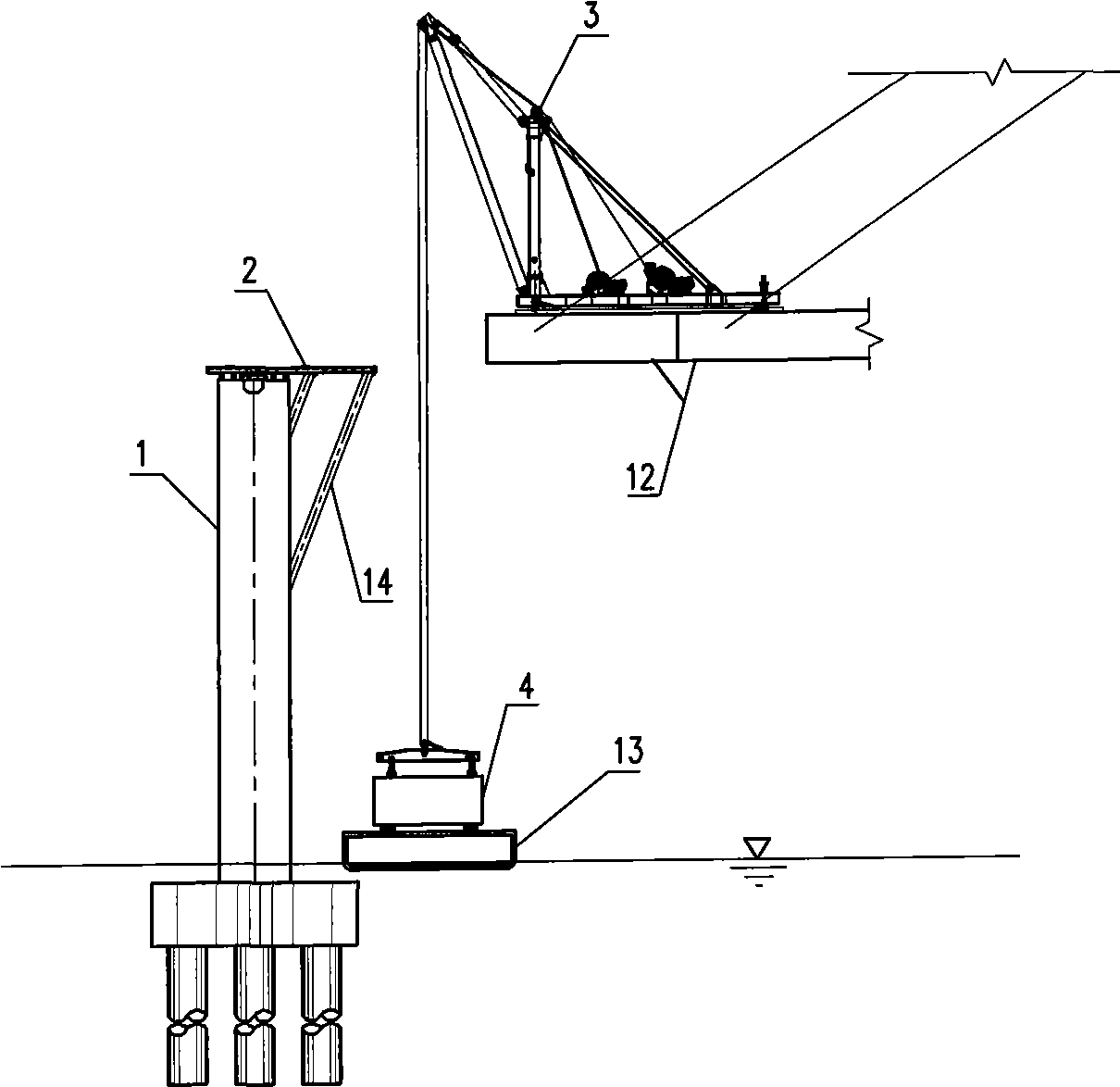 Shelf beam support -free construction method for edge span beam section of large-span steel case beam stayed-cable bridge