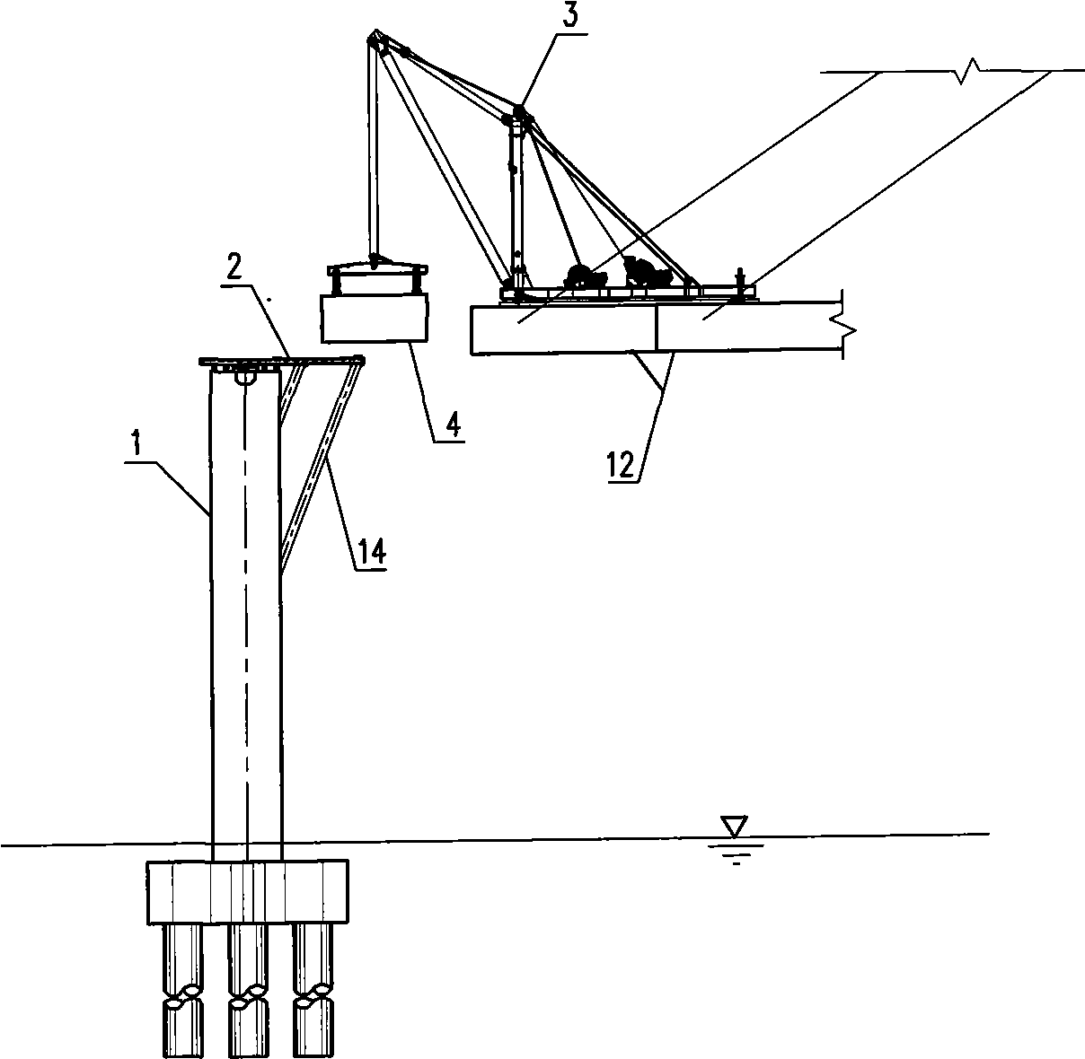 Shelf beam support -free construction method for edge span beam section of large-span steel case beam stayed-cable bridge