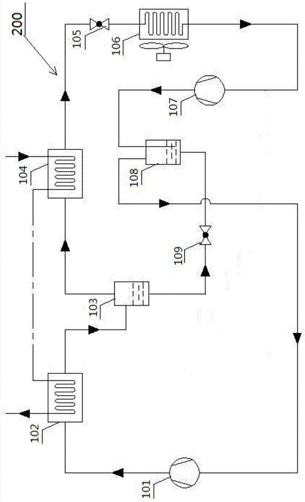 Double-temperature condensing two-stage compressing heat pump system