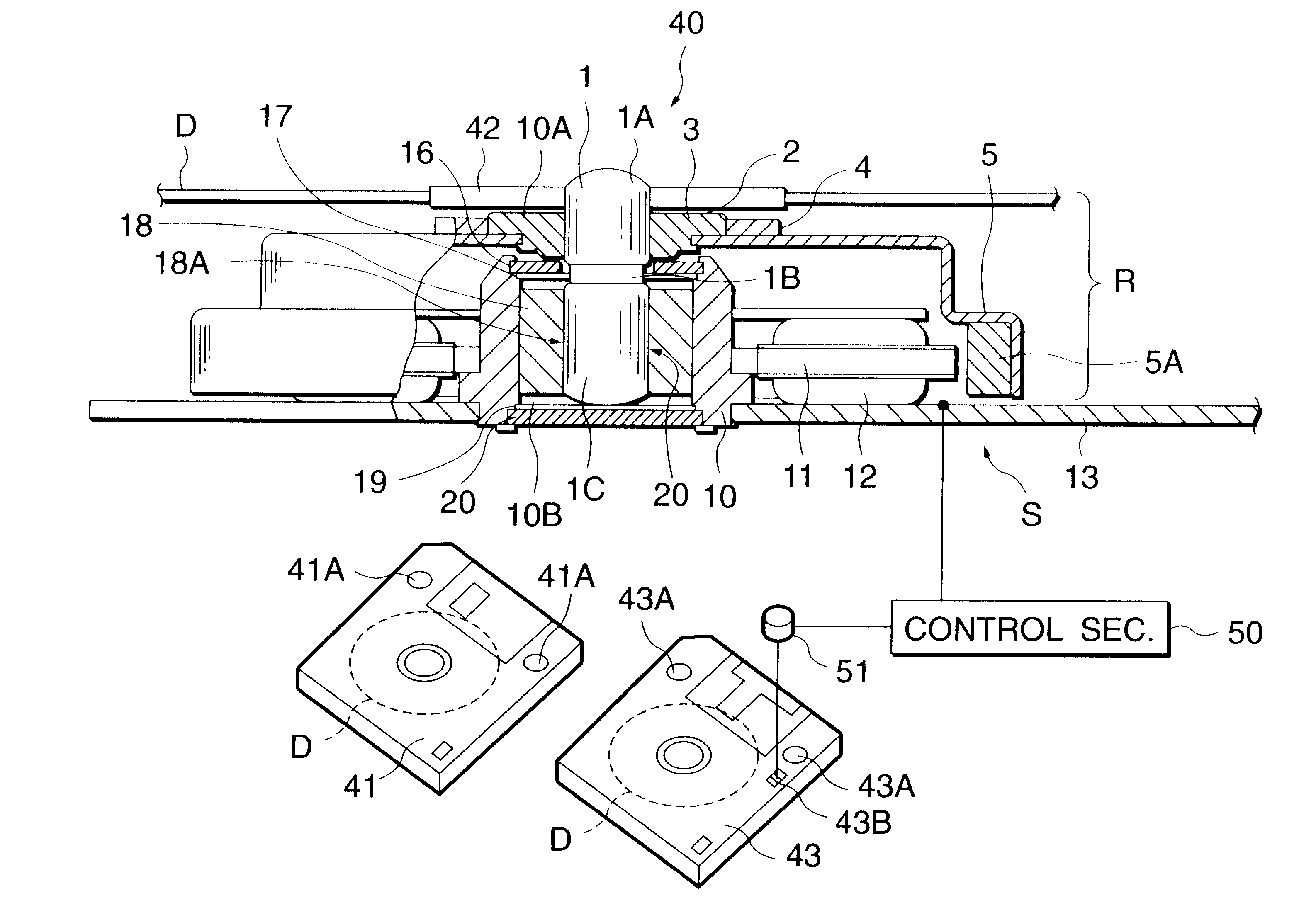 Motor for rotating a disk-shaped information recording medium in a disk drive apparatus