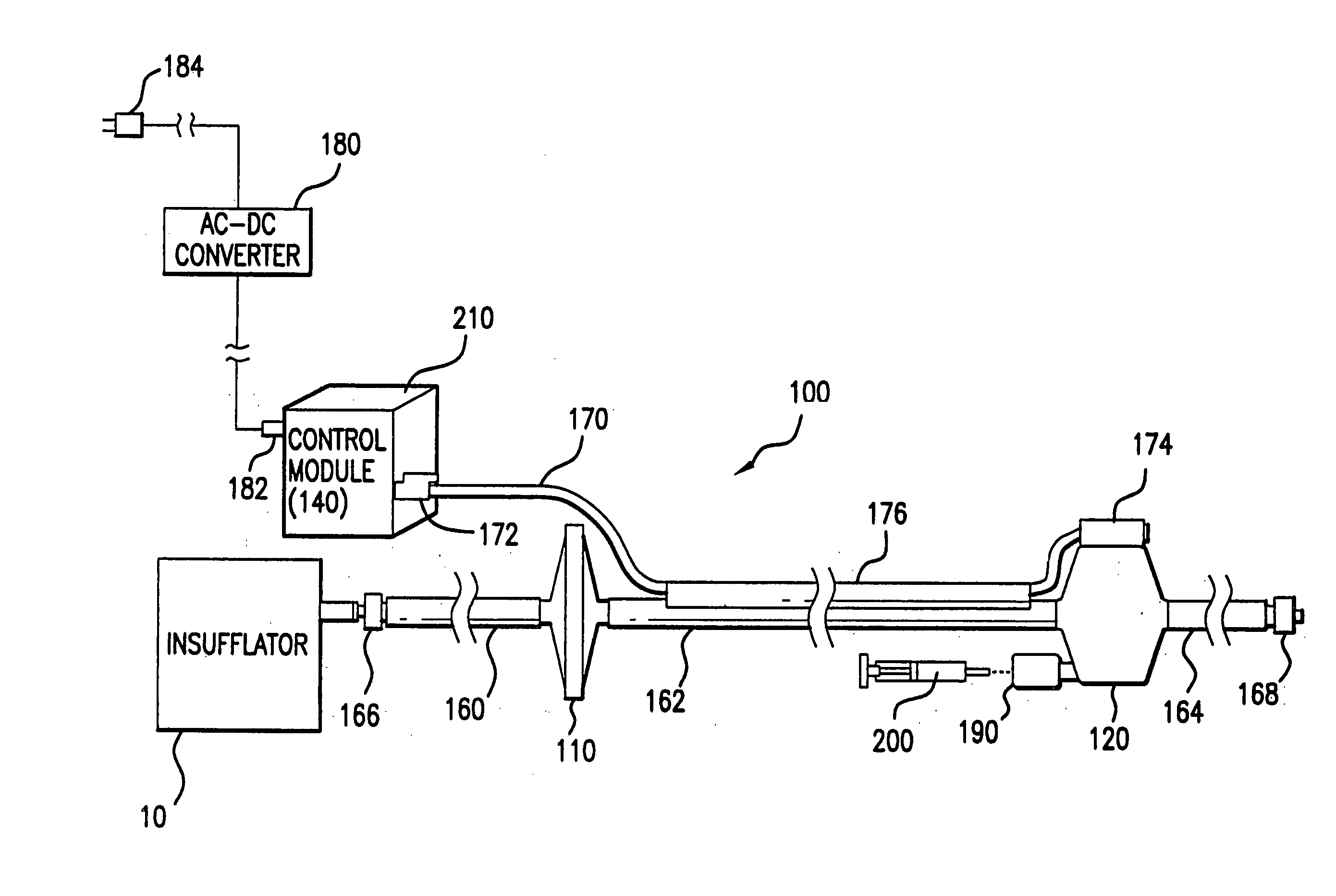 Method and apparatus for treating gas for use in endoscopic surgery