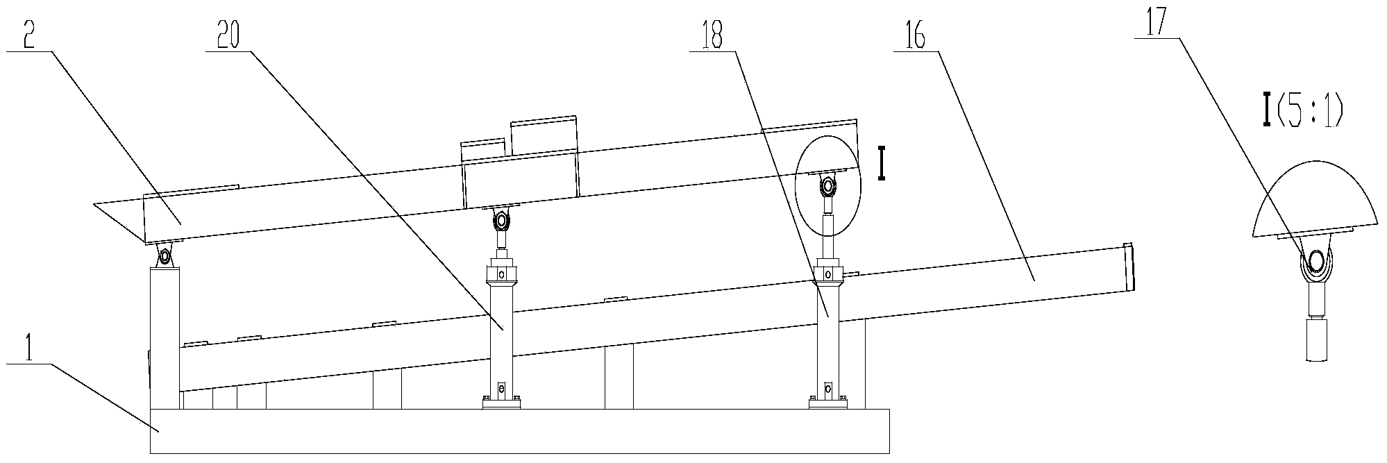 Self-cleaning vibration drum screen with adjustable inclination angle