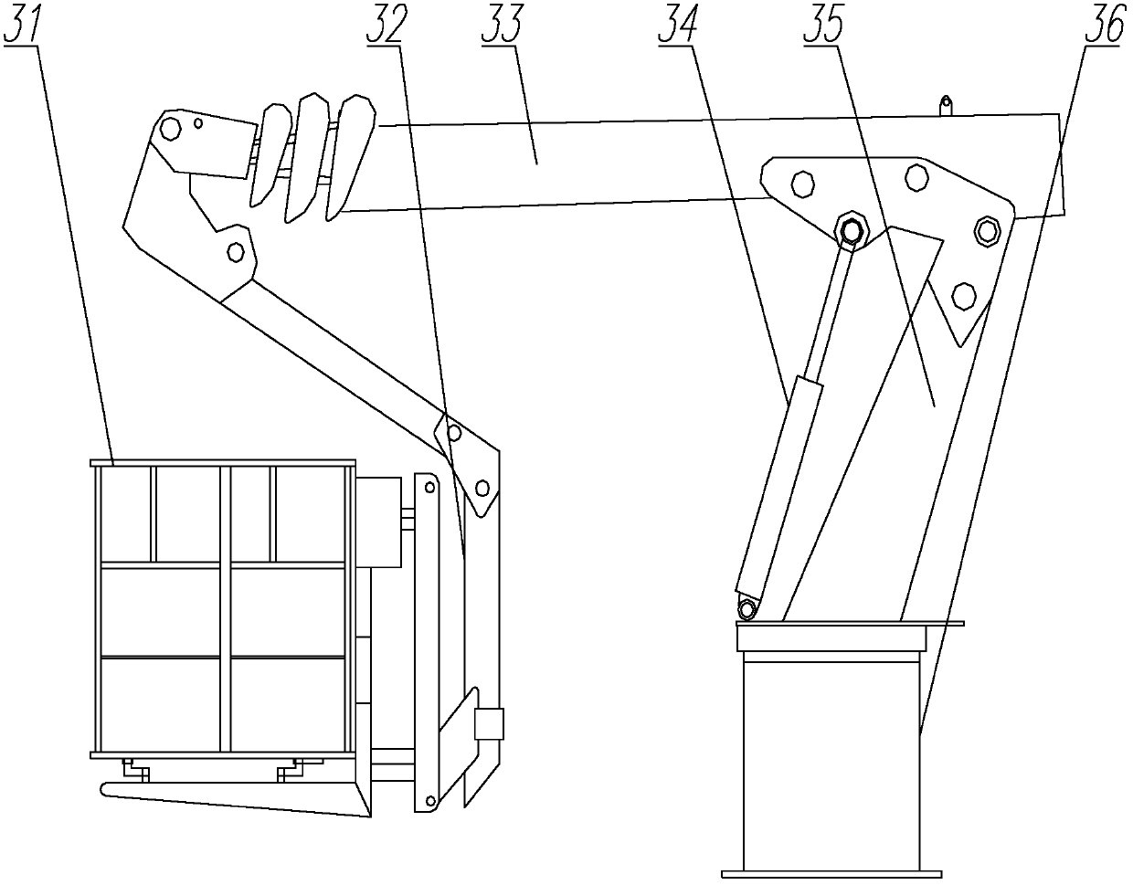 Railway contact network wiring high altitude work vehicle