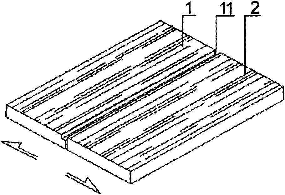 Wood veneer joint interface structure