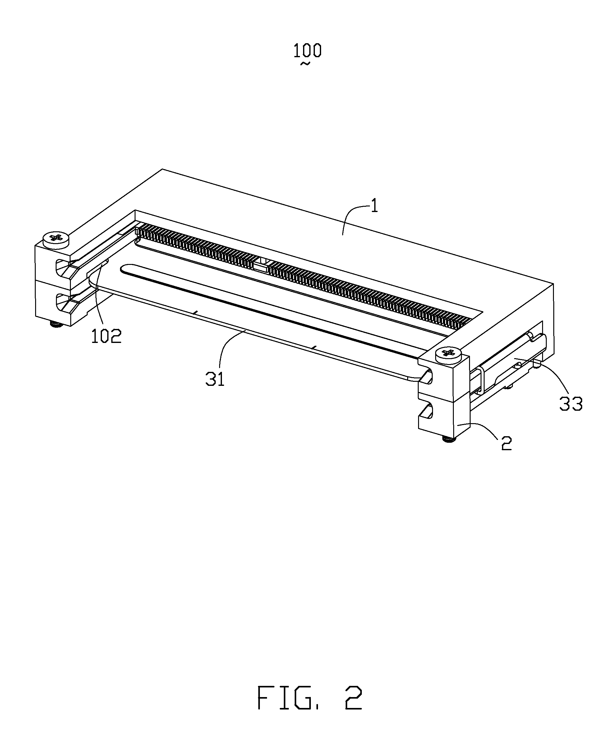 Stacked card edge connector assembly having ejector for removing inserted cards simultaneously