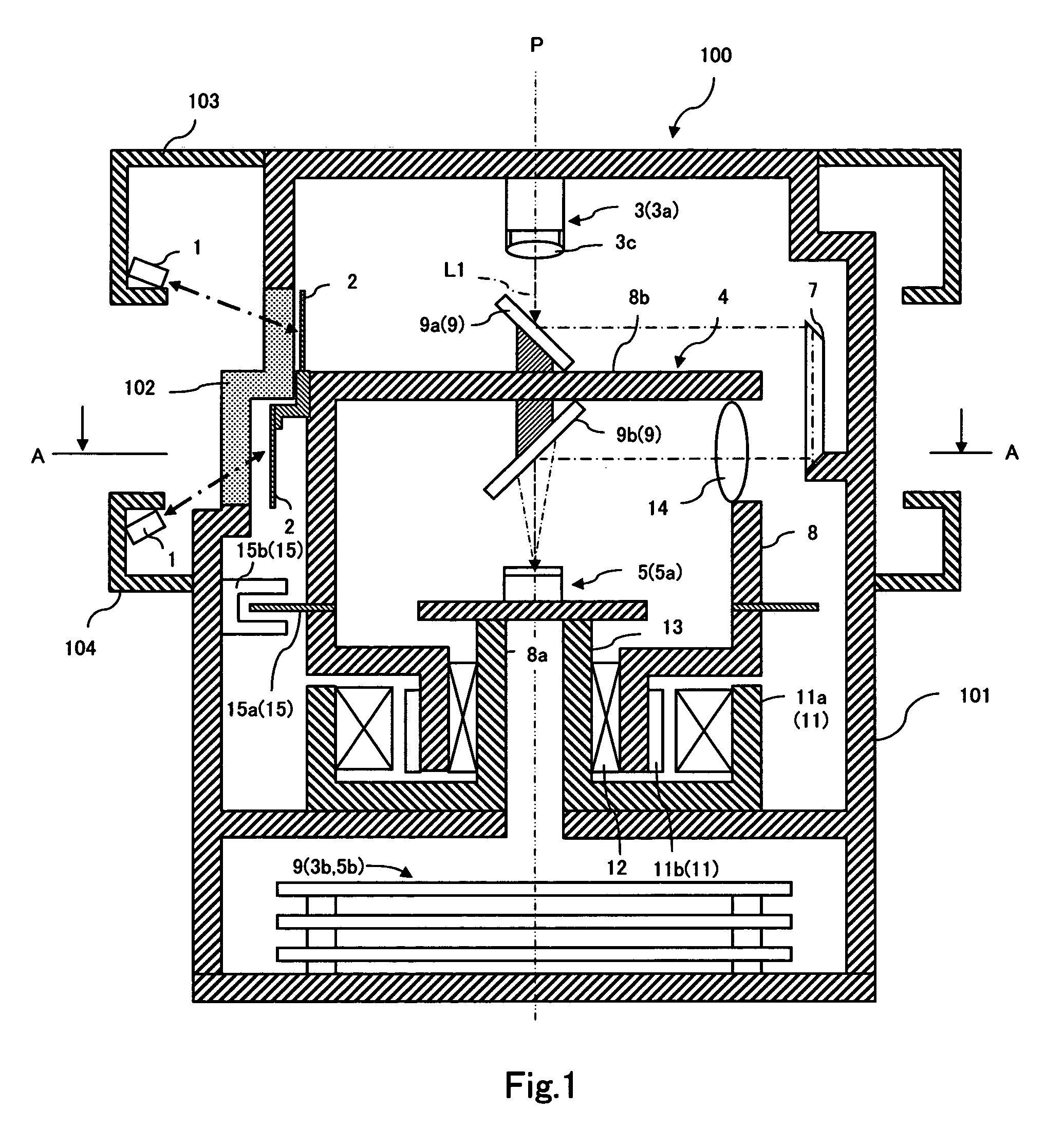 Optical window contamination detecting device for optical apparatus