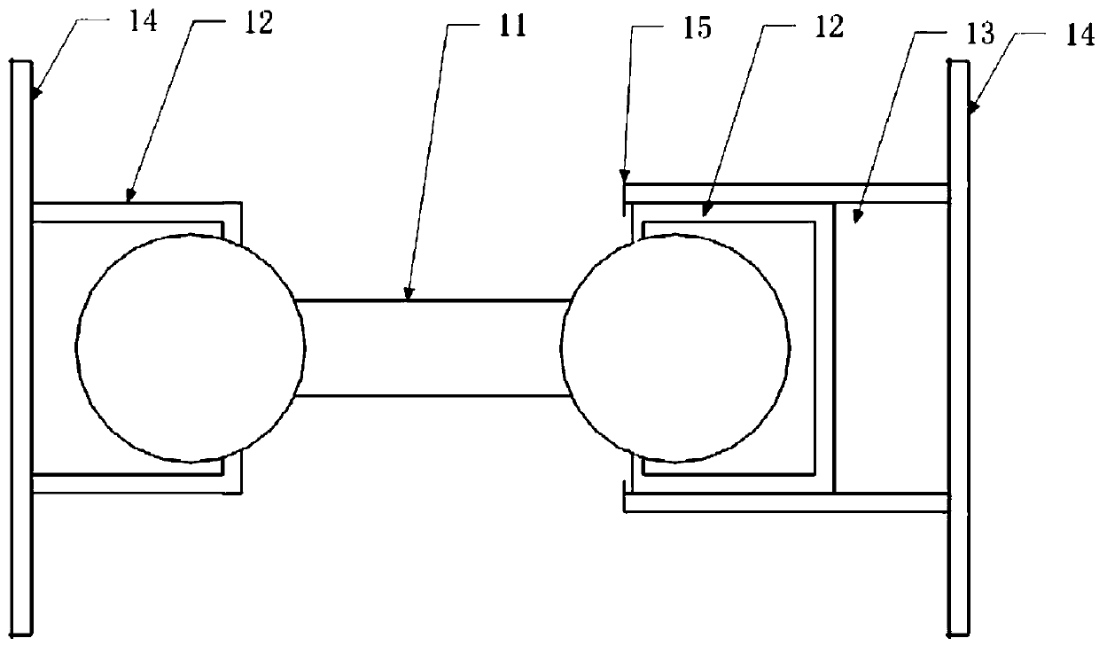 Connection device for large-scale fishery platforms at deep open sea