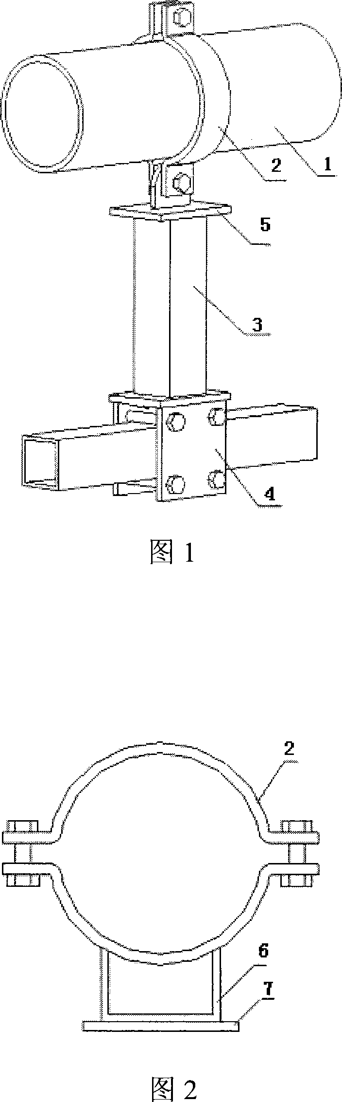 Conduit single arm sliding/guiding support assembly