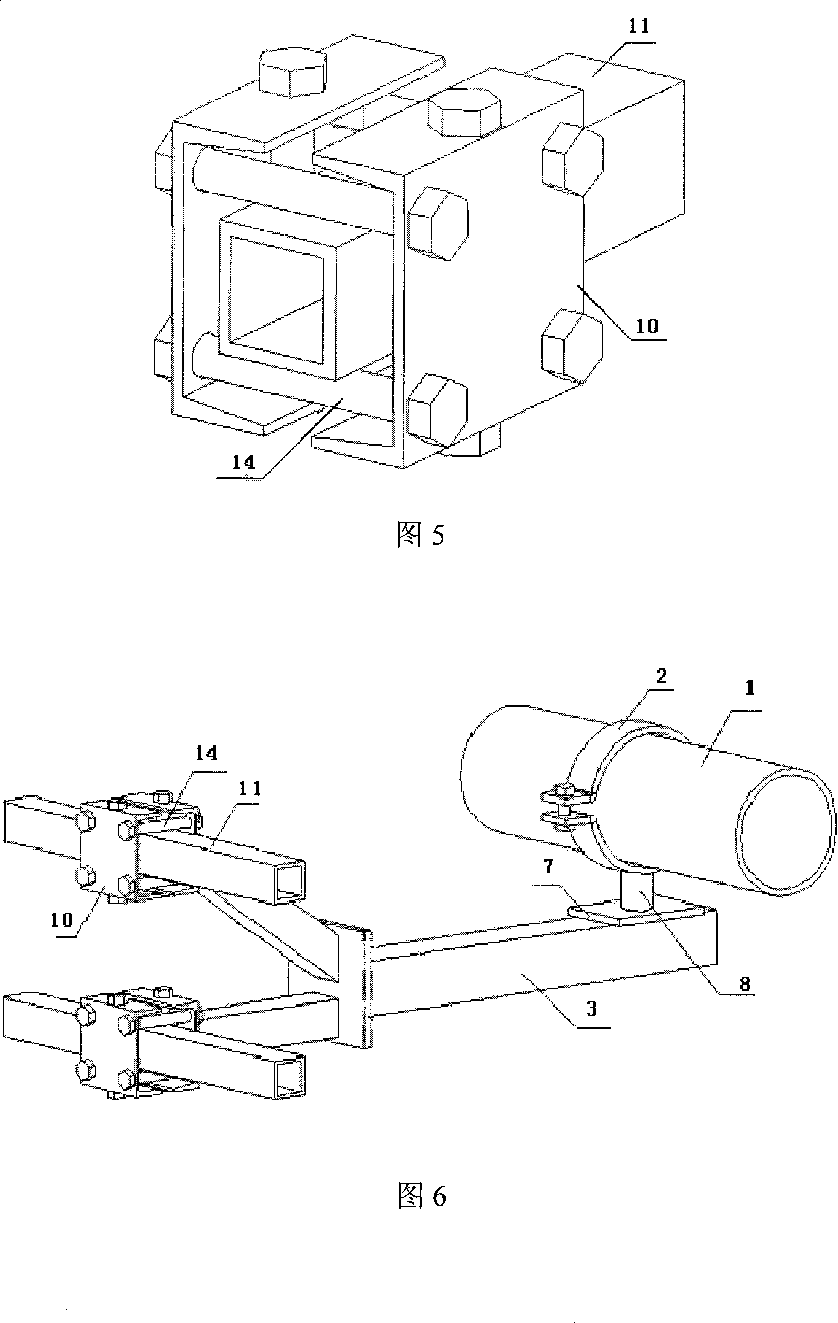 Conduit single arm sliding/guiding support assembly