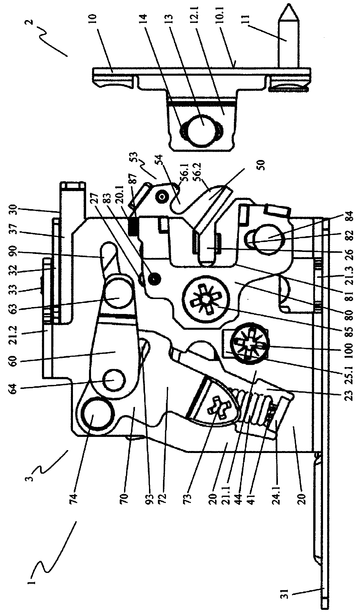 Holding device for a front panel of a drawer