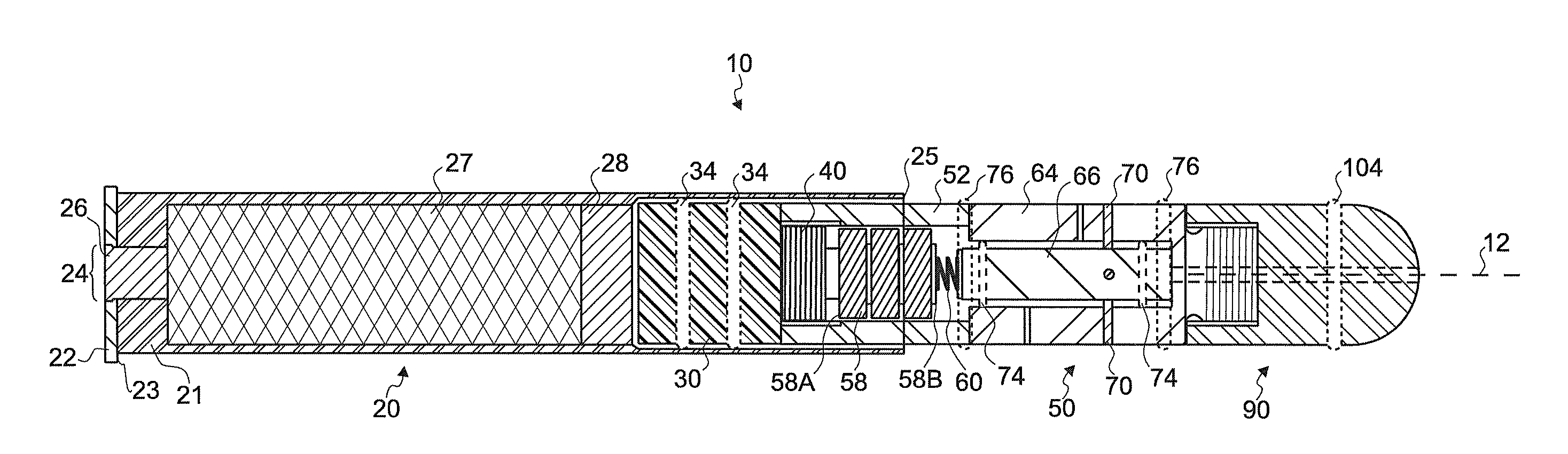 Laser guided projectile device and method therefor