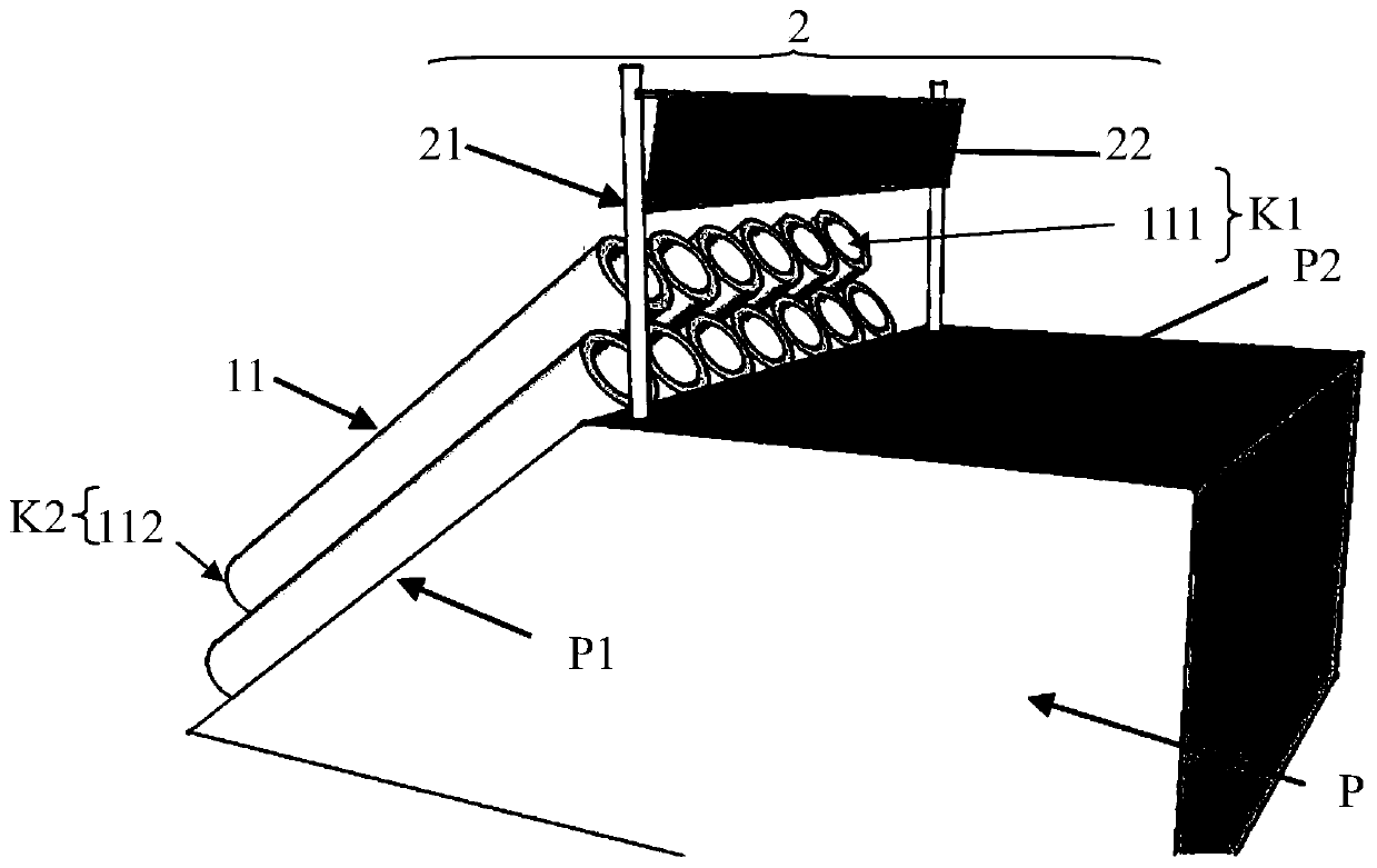A pipeline type hollow control layer for cooling a frozen soil roadbed slope surface