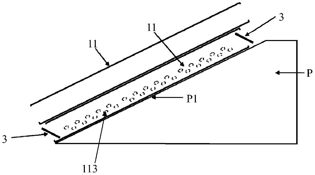 A pipeline type hollow control layer for cooling a frozen soil roadbed slope surface