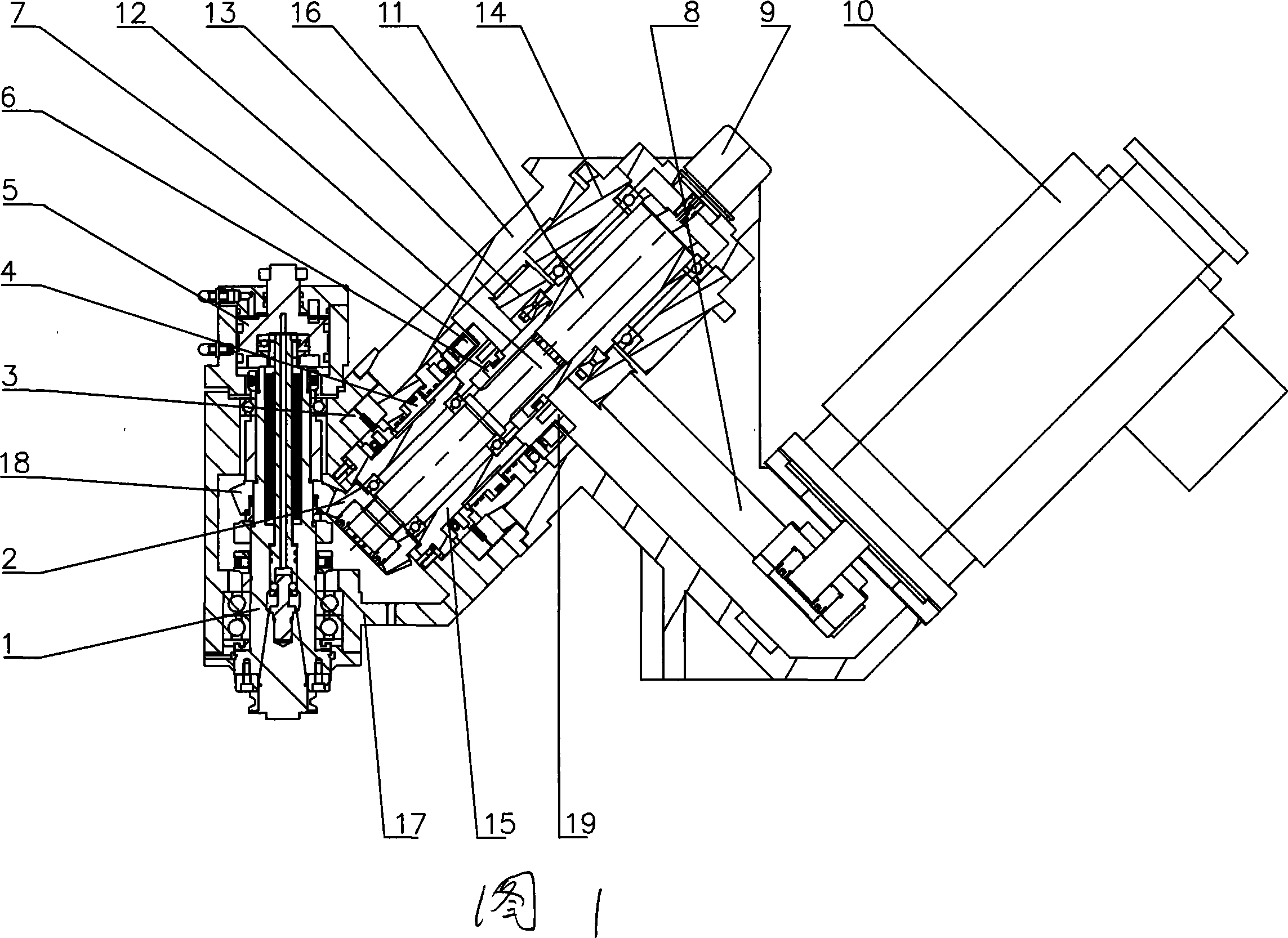 Vertical and horizontal processing center main-shaft box system