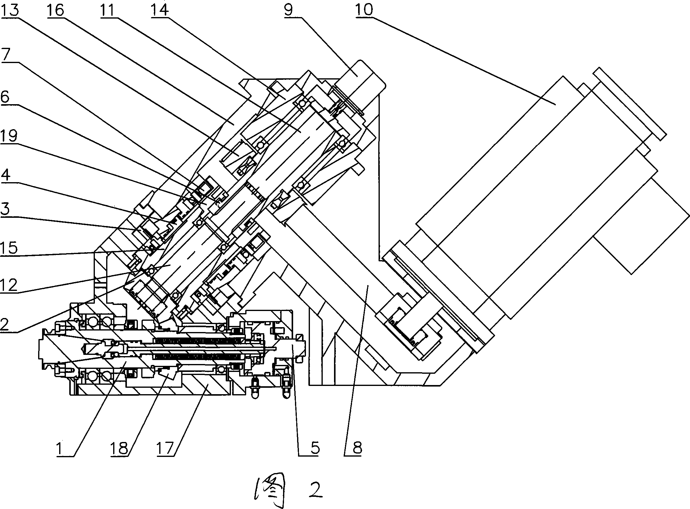 Vertical and horizontal processing center main-shaft box system