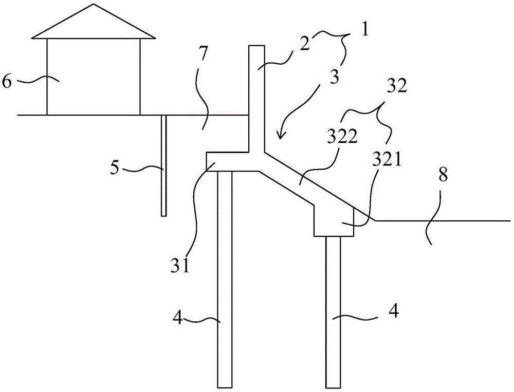 Low pile cap type flood control wall