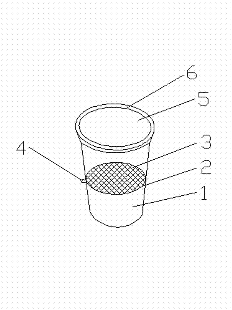 Arc-shaped cup mouth type water cup with lifting filtration meshes