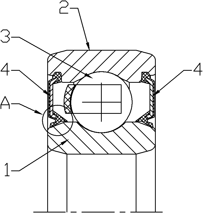 Rolling bearing sealing element and rolling bearing sealing structure