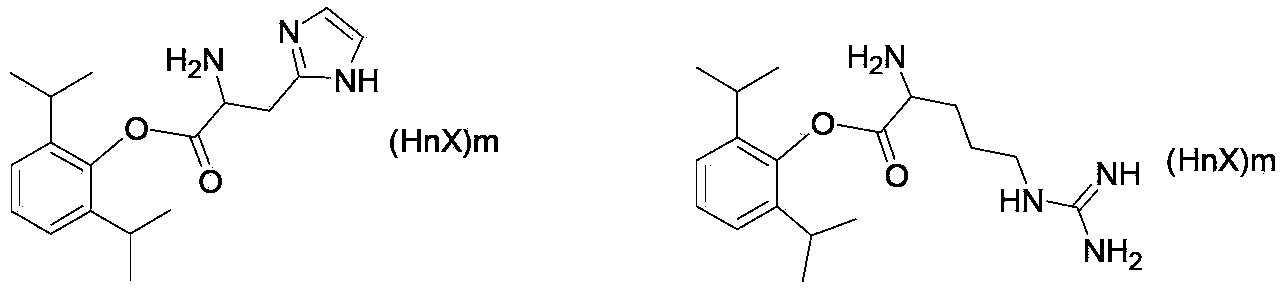 Alkaline amino acid ester salt of propofol