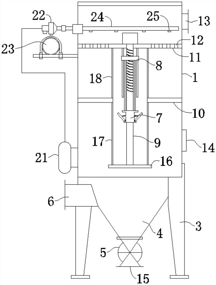 Safe and explosion-proof cloth bag cleaning device for feed production workshop