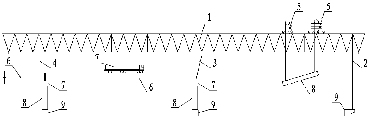 Three-working-face bridge erecting machine capable of achieving longitudinal and transverse splicing and bent cap shortcut-free segment splicing method