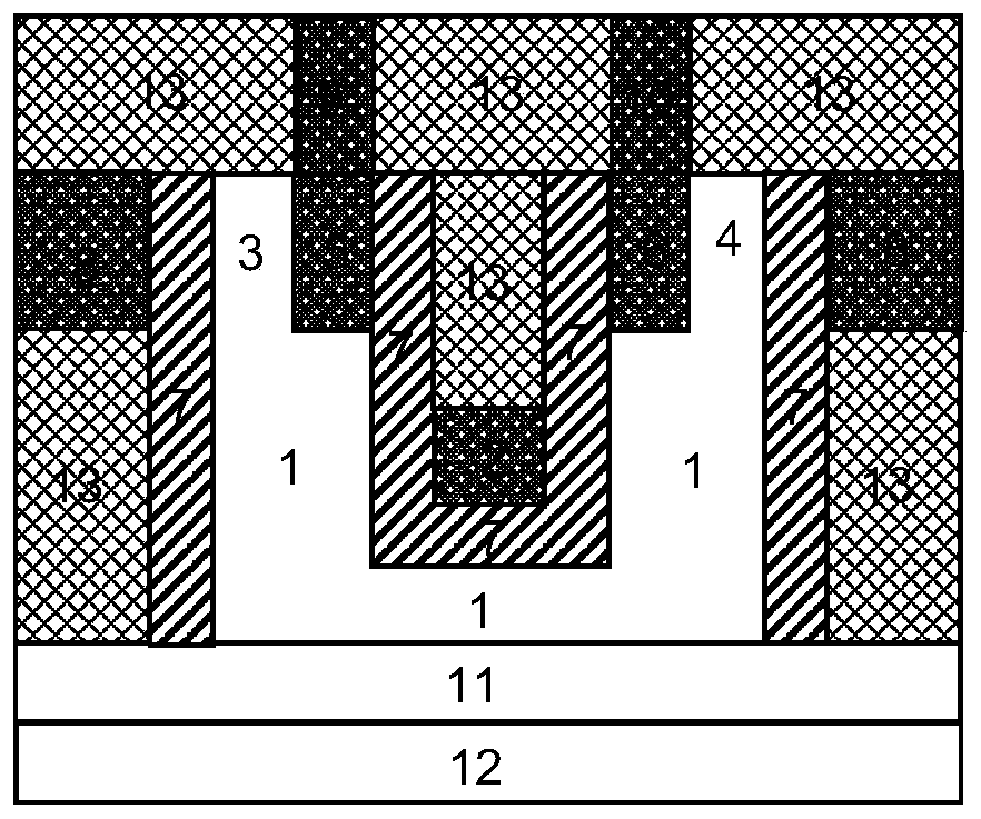 Conduction type adjustable source-drain resistance variable double-sided folded gate transistor and manufacturing method thereof