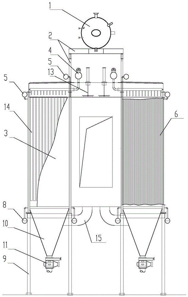 A waste heat recovery dust collector