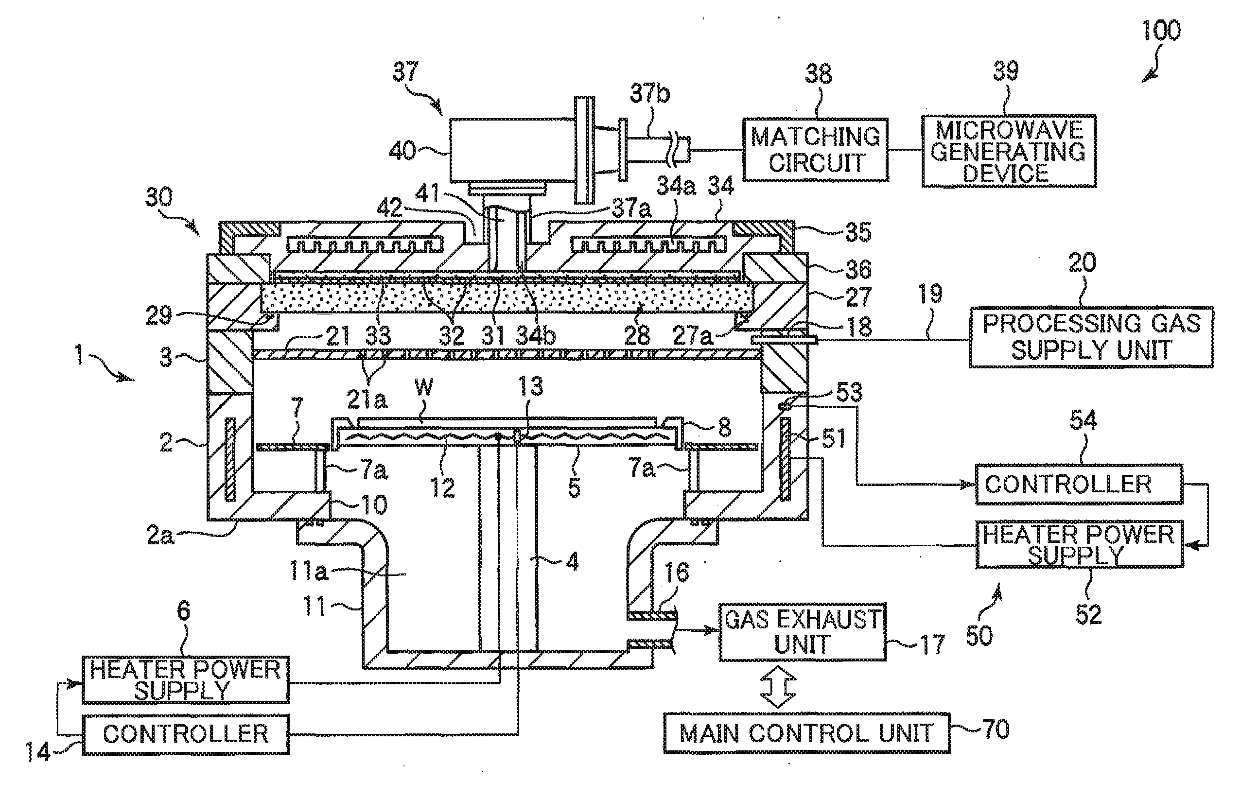 Temperature control device and processing apparatus using the same