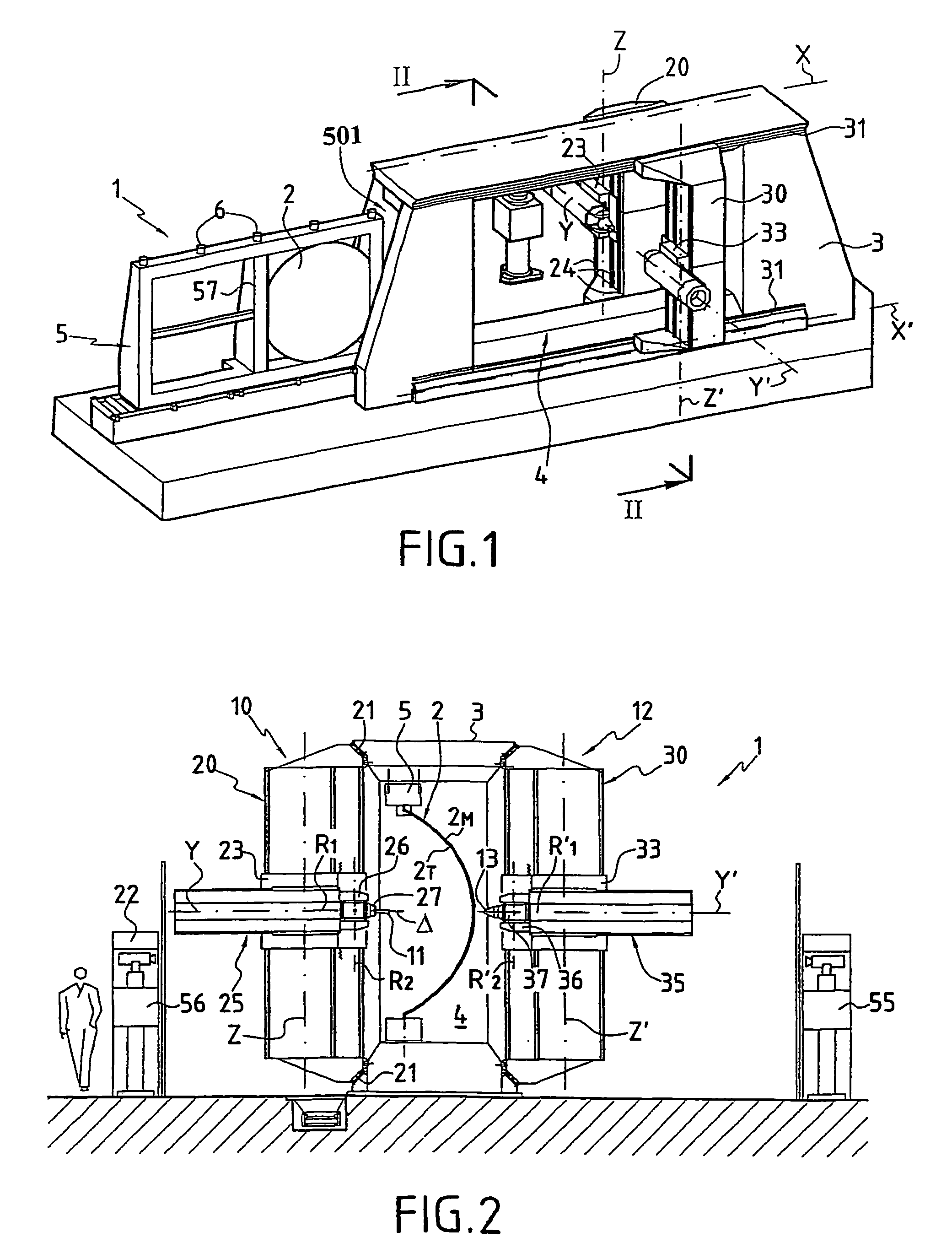 Process and a device for the machining of panels