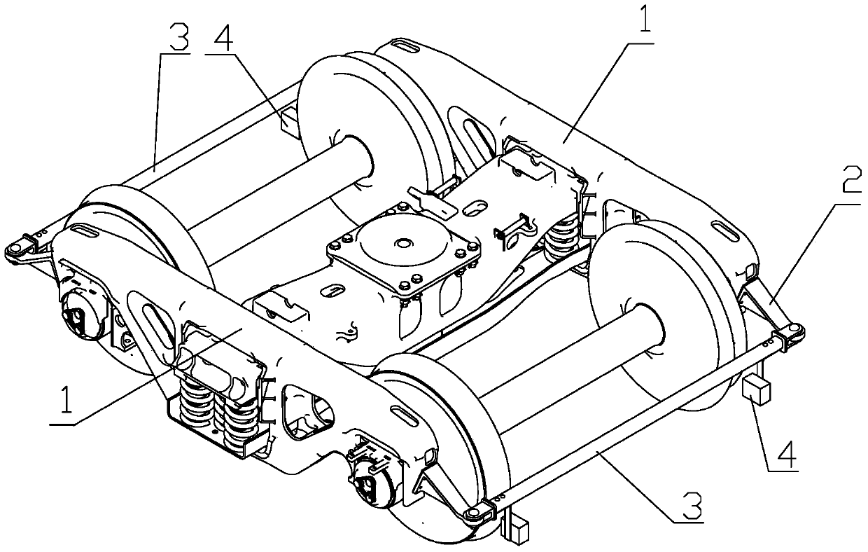 Derailment detection device and detection method based on side frame positioning