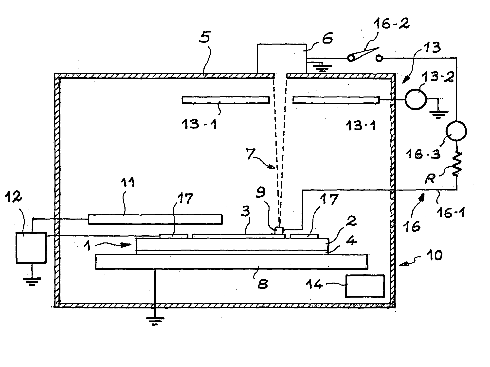 Method for charging a structure comprising an insulating body