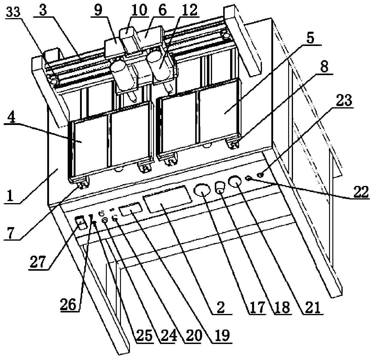 A fully automatic double-table wiping machine